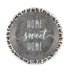 Lone Elm Studios 20-in x 20-in Gray Round Serving Tray Wall Art